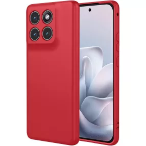   Motorola Edge 70 Fusion 5G szilikon tok, hátlaptok, telefon tok, velúr belsővel, matt, piros, Silicon