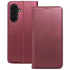   Samsung Galaxy A27 5G könyvtok, fliptok, telefon tok, mágneszáras, bankkártyatartós, bordó, Smart Magnetic