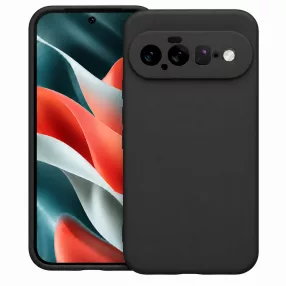   Google Pixel 11 szilikon tok, hátlaptok, telefon tok, velúr belsővel, matt, fekete, Silicon