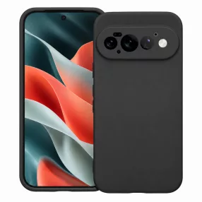   Google Pixel 11 Pro szilikon tok, hátlaptok, telefon tok, velúr belsővel, matt, fekete, Silicon