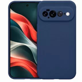   Google Pixel 11 Pro XL szilikon tok – kameravédős, matt sötétkék hátlaptok velúr belsővel, Silicon