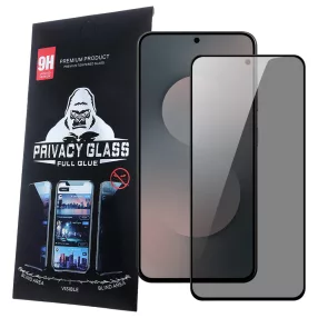   Samsung Galaxy S26 FE 5G üvegfólia, tempered glass, előlapi, edzett, hajlított, fekete kerettel, betekintés védelemmel, Privacy
