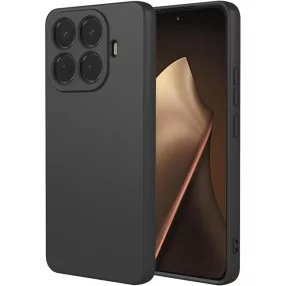   Xiaomi 17T Pro 5G szilikon tok – kameravédős, matt fekete hátlaptok velúr belsővel, Silicon