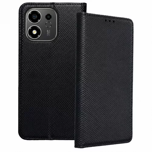 Honor 600 Smart 5G könyvtok, fliptok, telefon tok, mágneszáras, bankkártyatartós, fekete