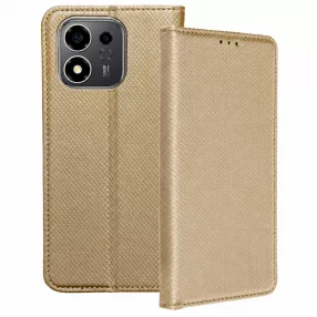   Honor 600 Smart 5G könyvtok, fliptok, telefon tok, mágneszáras, bankkártyatartós, arany