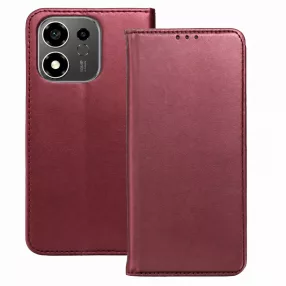   Honor 600 Smart 5G könyvtok, fliptok, telefon tok, mágneszáras, bankkártyatartós, bordó, Smart Magnetic