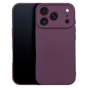   iPhone 18 Pro Max / 17 Pro Max szilikon tok – kameravédős, matt sötét cseresznyeszínű hátlaptok velúr belsővel, Silicon