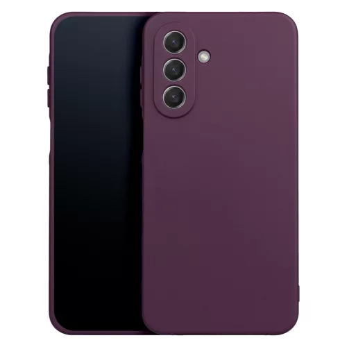 Samsung Galaxy A18 (4G/5G) / A17 (4G/5G) szilikon tok – kameravédős, matt sötét cseresznyeszínű hátlaptok velúr belsővel, Silicon