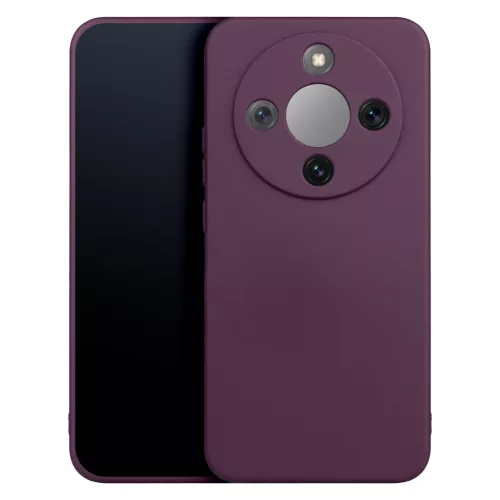 Honor Magic8 Lite 5G szilikon tok – kameravédős, matt sötét cseresznyeszínű hátlaptok velúr belsővel, Silicon