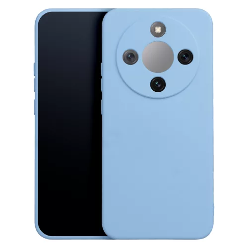 Honor Magic8 Lite 5G szilikon tok – kameravédős, matt égszínkék hátlaptok velúr belsővel, Silicon