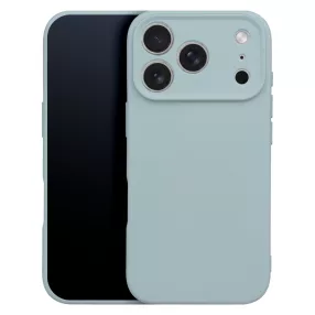   iPhone 18 Pro / 17 Pro szilikon tok – kameravédős, matt ezüst hátlaptok velúr belsővel, Silicon