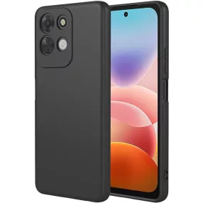   Xiaomi Redmi 17 4G / Redmi 17 5G szilikon tok – kameravédős, matt fekete hátlaptok velúr belsővel, Silicon