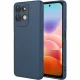 Xiaomi Redmi 17 4G / Redmi 17 5G szilikon tok – kameravédős, matt sötétkék hátlaptok velúr belsővel, Silicon