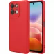 Xiaomi Redmi 17 4G / Redmi 17 5G szilikon tok – kameravédős, matt piros hátlaptok velúr belsővel, Silicon