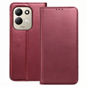   Xiaomi Redmi 17 4G / Redmi 17 5G könyvtok, fliptok, telefon tok, mágneszáras, bankkártyatartós, bordó, Smart Magnetic