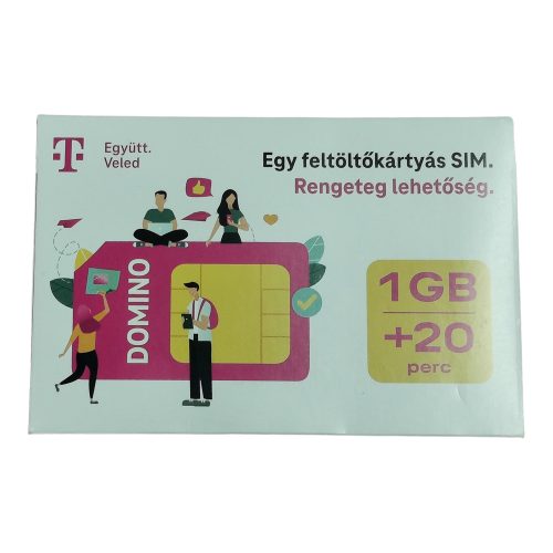 Telekom Domino sim kártya, aktiválatlan, 20perc 1GB