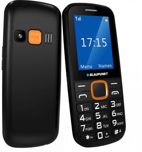 Blaupunkt BS04 mobiltelefon, fekete-narancssárga kártyafüggetlen, magyar menüs, nagygombos, időseknek