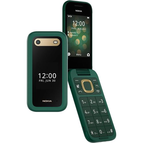 Nokia 2660 Flip 4G mobiltelefon, dual sim, zöld, kártyafüggetlen, magyar menüs