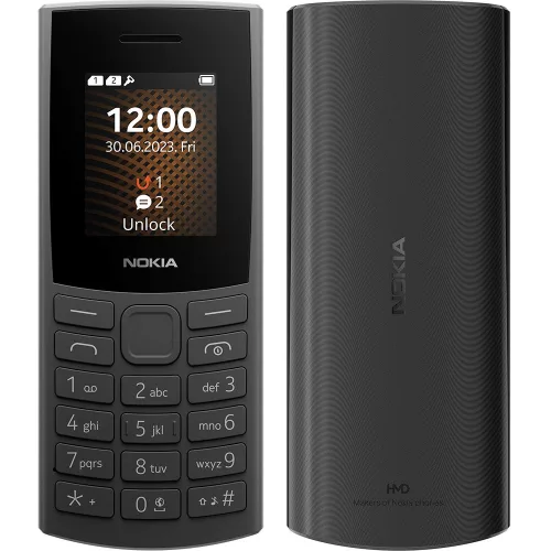 Nokia 105 4G (2024) 2nd Edition mobiltelefon, Dual SIM, USB-C, magyar menü, kártyafüggetlen – fekete