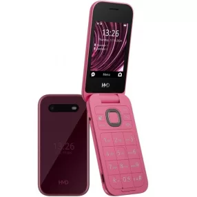   HMD (Nokia) 2660 Flip 4G mobiltelefon, Dual SIM, összecsukható, USB-C, magyar menü, kártyafüggetlen – piros