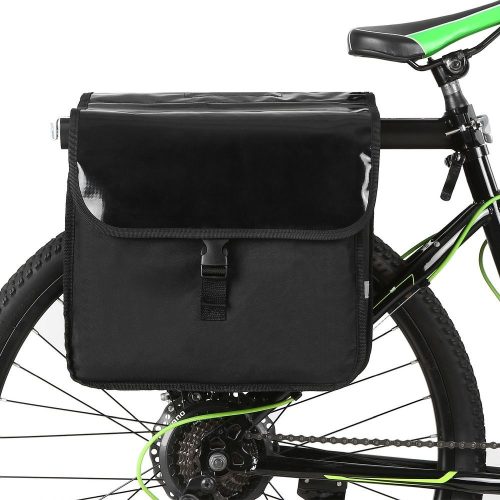 Univerzális biciklis táska, csomagtartóra szerelhető, két zsebes, vízálló, 28L, fekete, Sahoo 14031-A