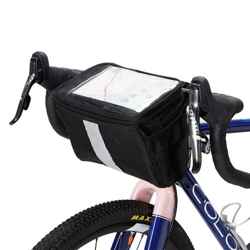 Univerzális biciklis táska, kormányra szerelhető, palack tartóval, 3,5L, fekete, vízálló, Sahoo 112001