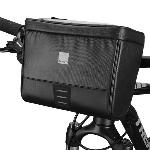 Univerzális biciklis táska, kormányra szerelhető, 2L, fekete, vízálló, Sahoo 112049