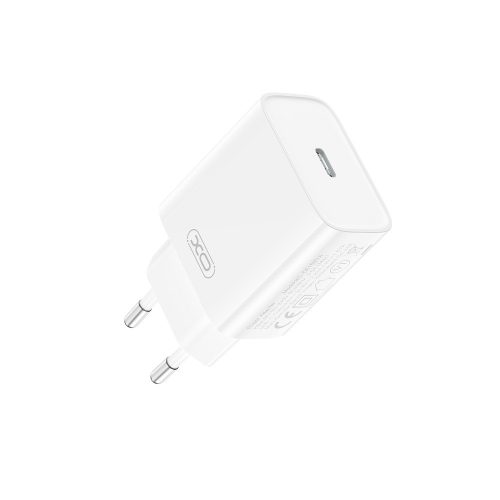 Hálózati töltőfej, adapter, USB-C (Type-C) port, gyorstöltő, PD 20W, fehér, XO CE15