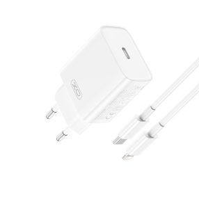   XO CE15 iPhone gyorstöltő 20W PD hálózati adapter USB-C Lightning kábeles telefon töltő