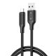 USB-C (Type-C) adatkábel, töltőkábel, USB-USB-C, fekete, 3A 1m, XO NB265