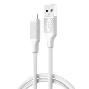   USB-C (Type-C) adatkábel, töltőkábel, USB-USB-C, fehér, 3A 1m, XO NB265