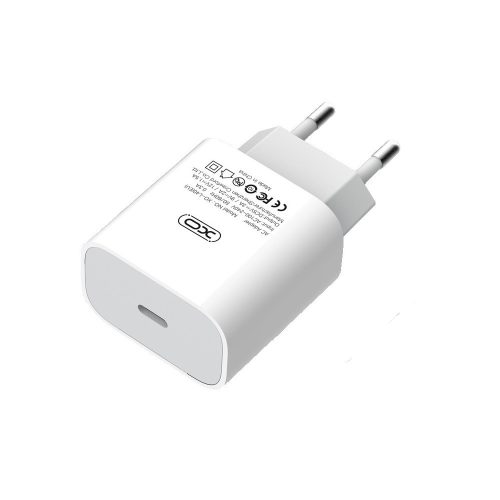 Hálózati töltőfej, adapter, USB-C (Type-C) port, 18W, fehér, XO L40