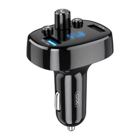   FM transmitter Bluetooth autós töltő kihangosító 2x USB-A 15W MP3 lejátszó, LED kijelző, XO BCC02