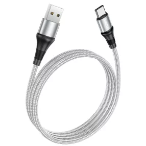   USB-C adatkábel, töltőkábel, USB-A-USB-C (USB Type-C), szürke, 3A 1m, Hoco X50
