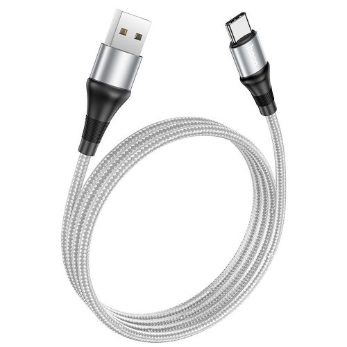USB-C adatkábel, töltőkábel, USB-A-USB-C (USB Type-C), szürke, 3A 1m, Hoco X50