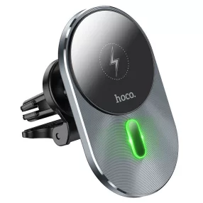   MagSafe autós telefontartó vezeték nélküli töltővel, mágneses, 15W, szellőzőrácsra, Hoco CA91