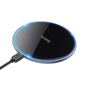   Vezeték nélküli töltő 15W Qi gyorstöltő USB-C, ultravékony, fekete – Hoco CW6 Pro