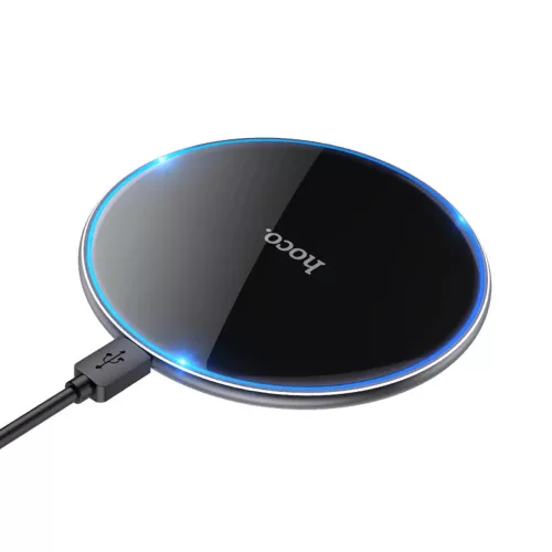 Vezeték nélküli töltő 15W Qi gyorstöltő USB-C, ultravékony, fekete – Hoco CW6 Pro
