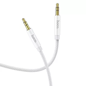   Jack-jack (3.5mm) audio kábel, szövettel bevont, ezüst, 1M, Hoco UPA19