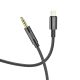 Audio kábel, aux kábel, iPhone 8pin, lightning - jack 3,5mm, fekete, Hoco UPA19