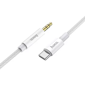   Audio kábel, aux kábel, Type-C - jack 3,5mm, fehér, Hoco UPA19