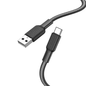  USB-C adatkábel, töltőkábel, USB-A-USB-C (USB Type-C), fekete, 3A 1m, Hoco X69