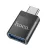 Adapter, átalakító, OTG, USB -> Type-C, fekete, Hoco UA17