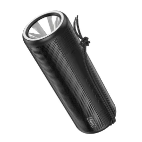   Hoco bluetooth hangszóró, vezeték nélküli hangszóró, 10W, fekete, zseblámpa világítással, Hoco HC11