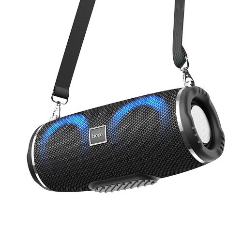 Hoco bluetooth hangszóró, vezeték nélküli hangszóró, 10W, fekete, RGB led világítással, Hoco HC12