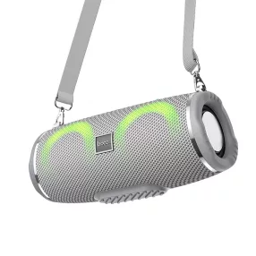   Hoco bluetooth hangszóró, vezeték nélküli hangszóró, 10W, szürke, RGB led világítással, Hoco HC12