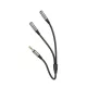 Hoco UPA21 2in1 3.5mm audio adapter kábel – 2x női jack → 1x férfi jack, 25 cm, szürke