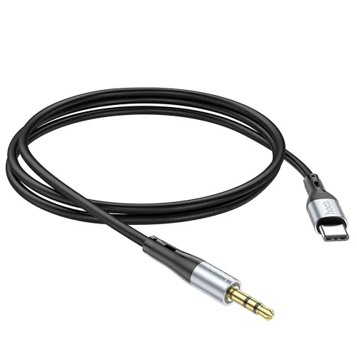 Audio kábel, aux kábel, USB-C - jack 3,5mm, fekete, Hoco UPA22