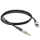 Audio kábel, aux kábel, USB-C - jack 3,5mm, fekete, Hoco UPA22