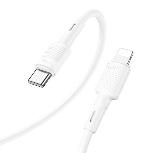 iPhone adatkábel, töltőkábel, iPhone 8pin, lightning - USB-C, fehér, 20W 1m, Hoco X83